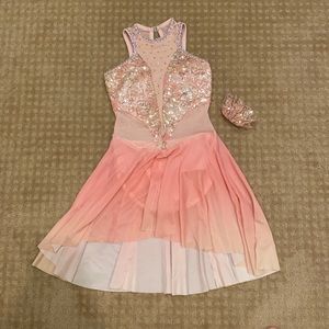Girls Gradient Pink Lyrical or Ballet Dance Costume